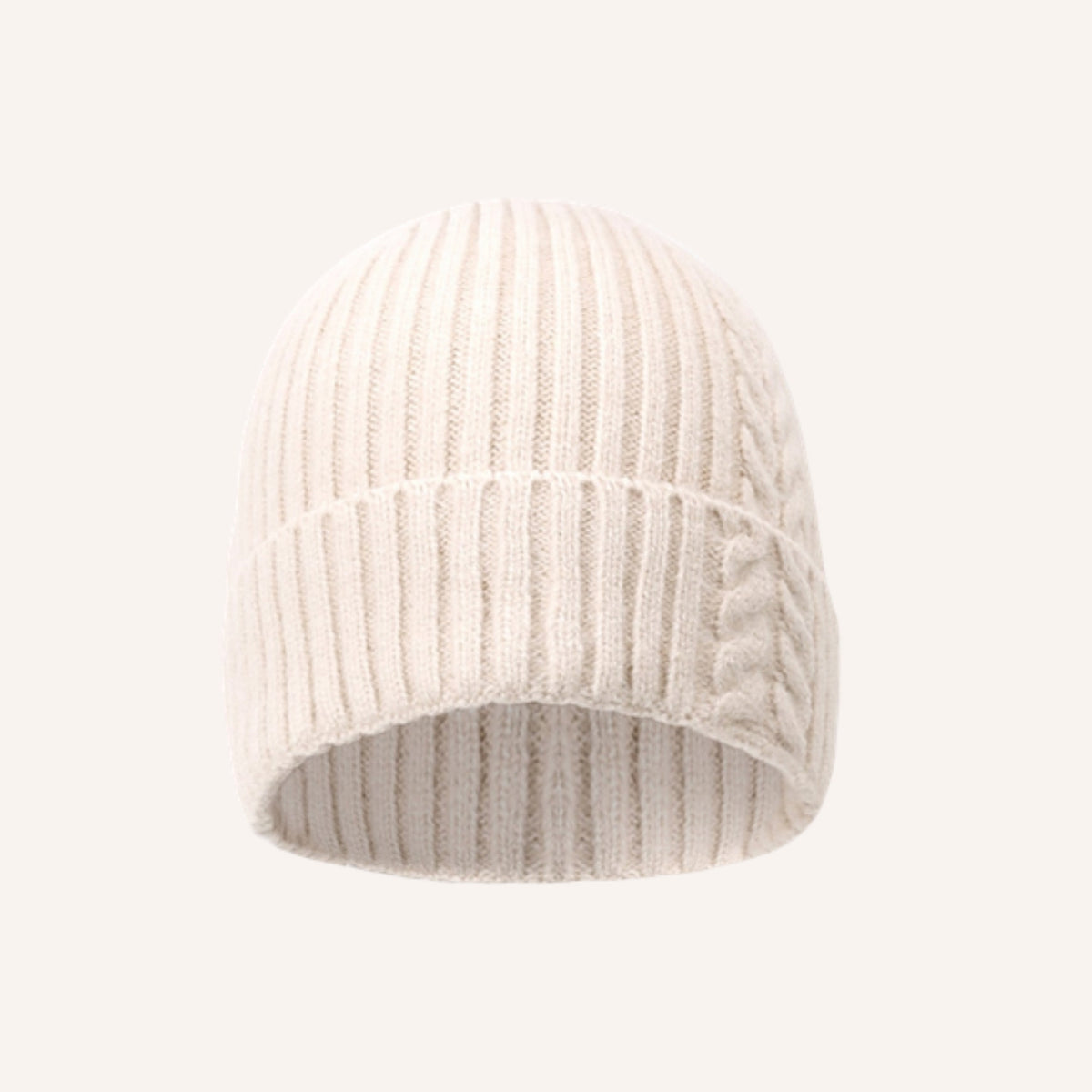 Sappada Muts Gebroken wit – effen gebreide wintermuts