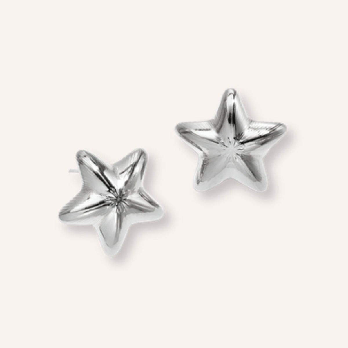 Stellato Oorbellen Zilver – zilverkleurige ster-oorknopjes