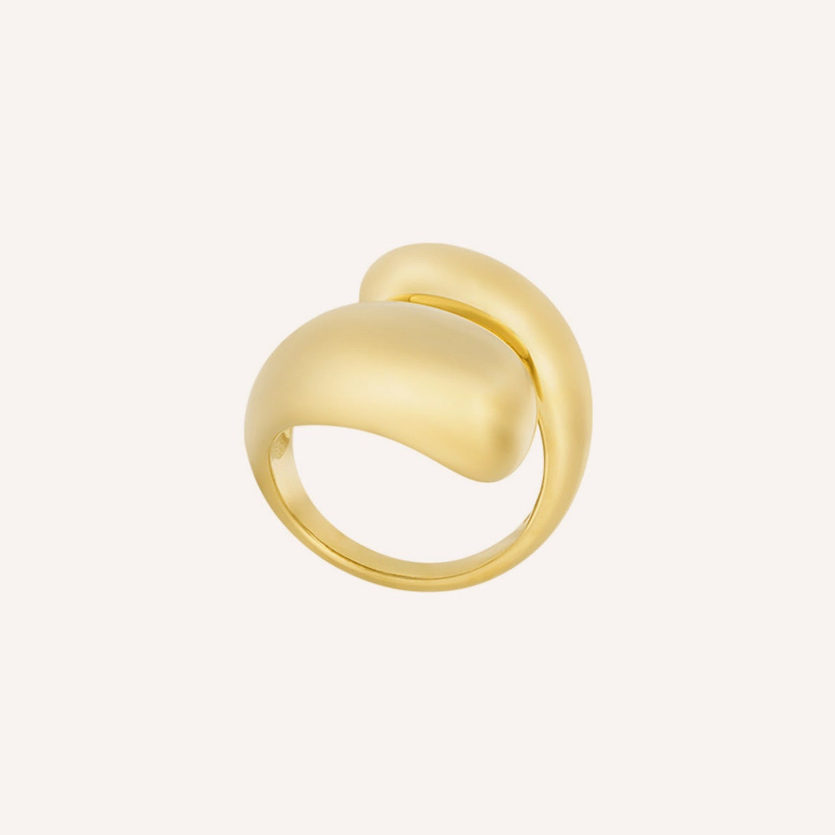Anima Ring, slanke goudkleurige statement ring