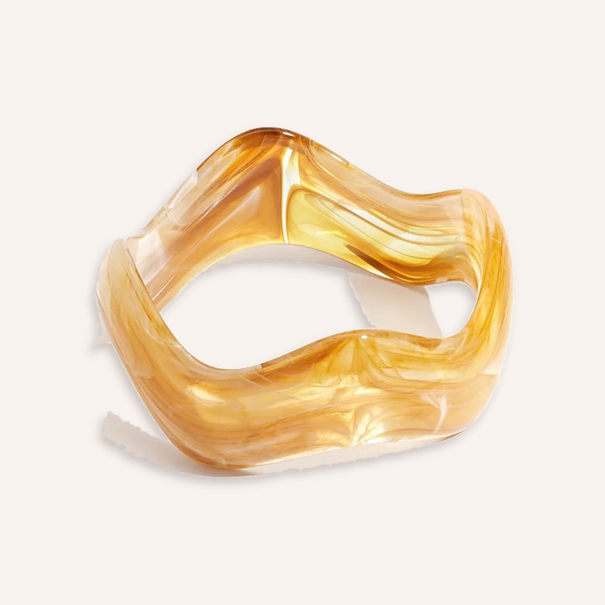 Deserto Armband – Honing, golvende acryl bangle in honingtint