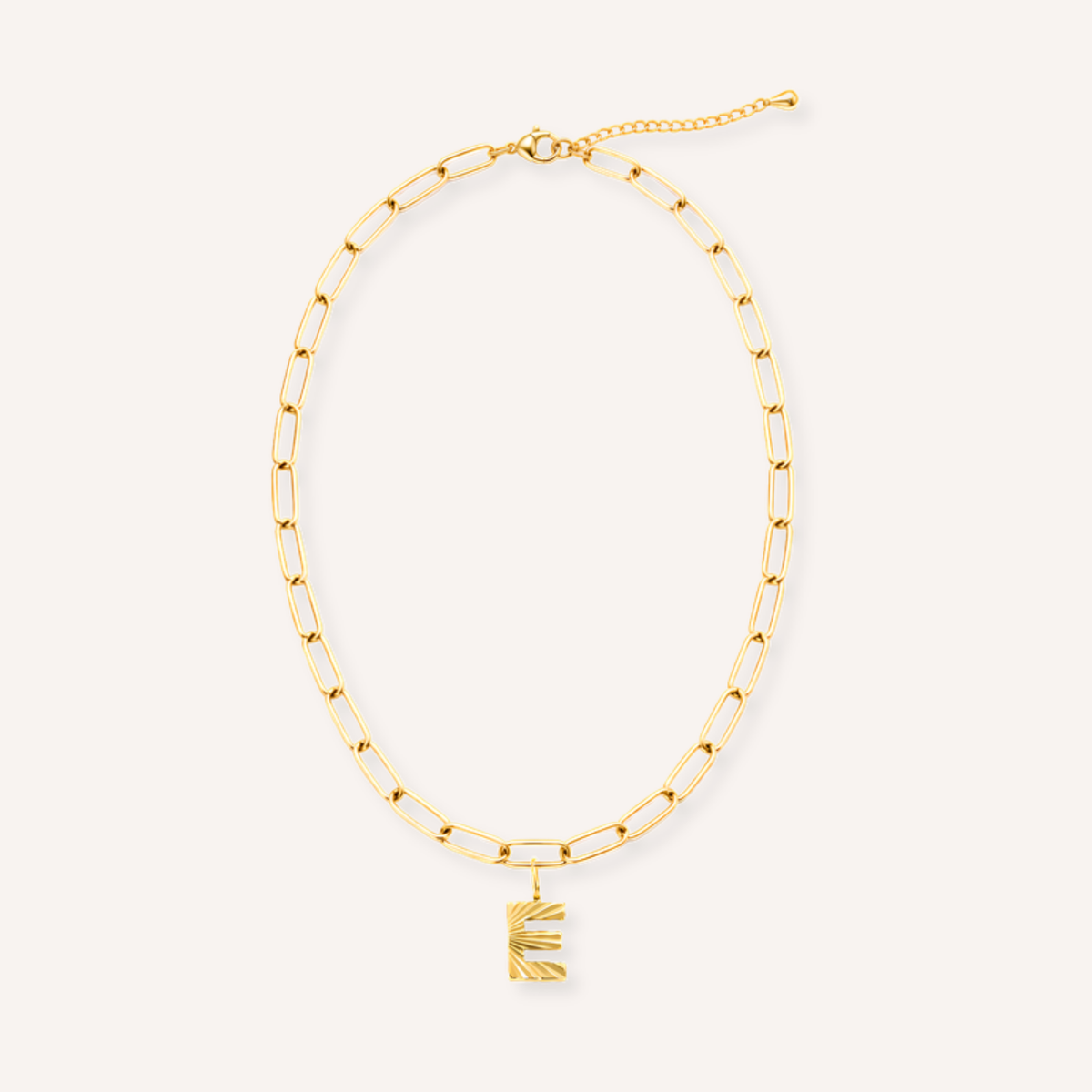 Letter E Raggiante Charm – aan ketting