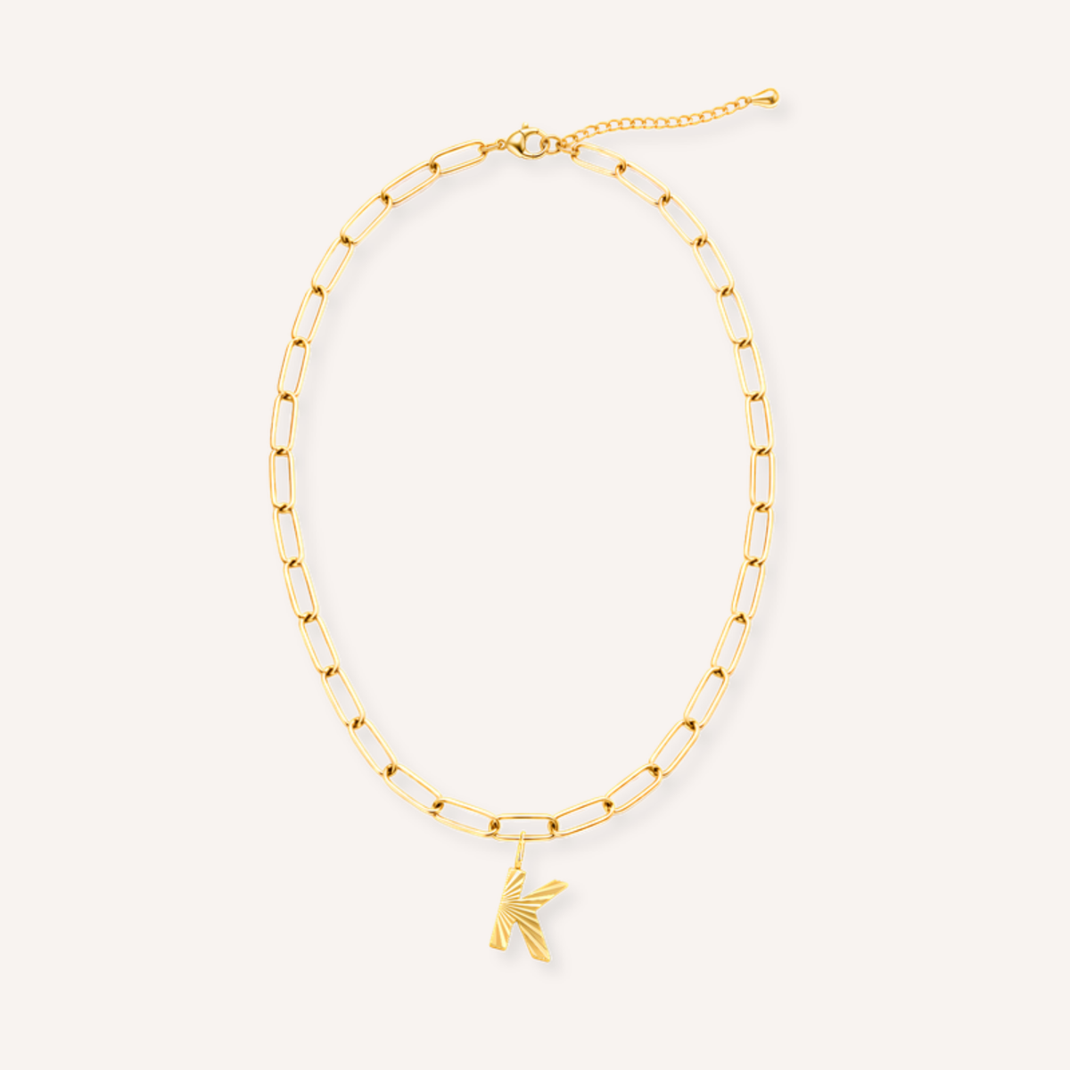 Letter K Raggiante Charm – aan ketting