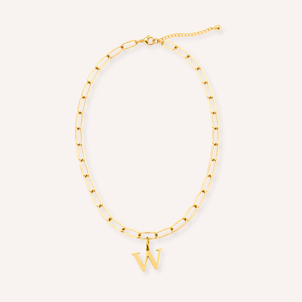 Letter W Lucido Charm – aan ketting
