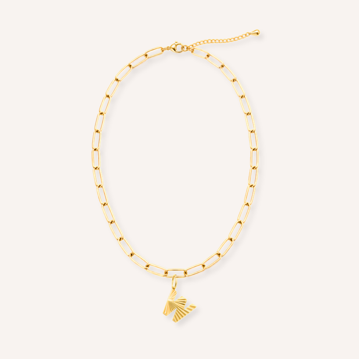 Letter W Raggiante Charm – aan ketting