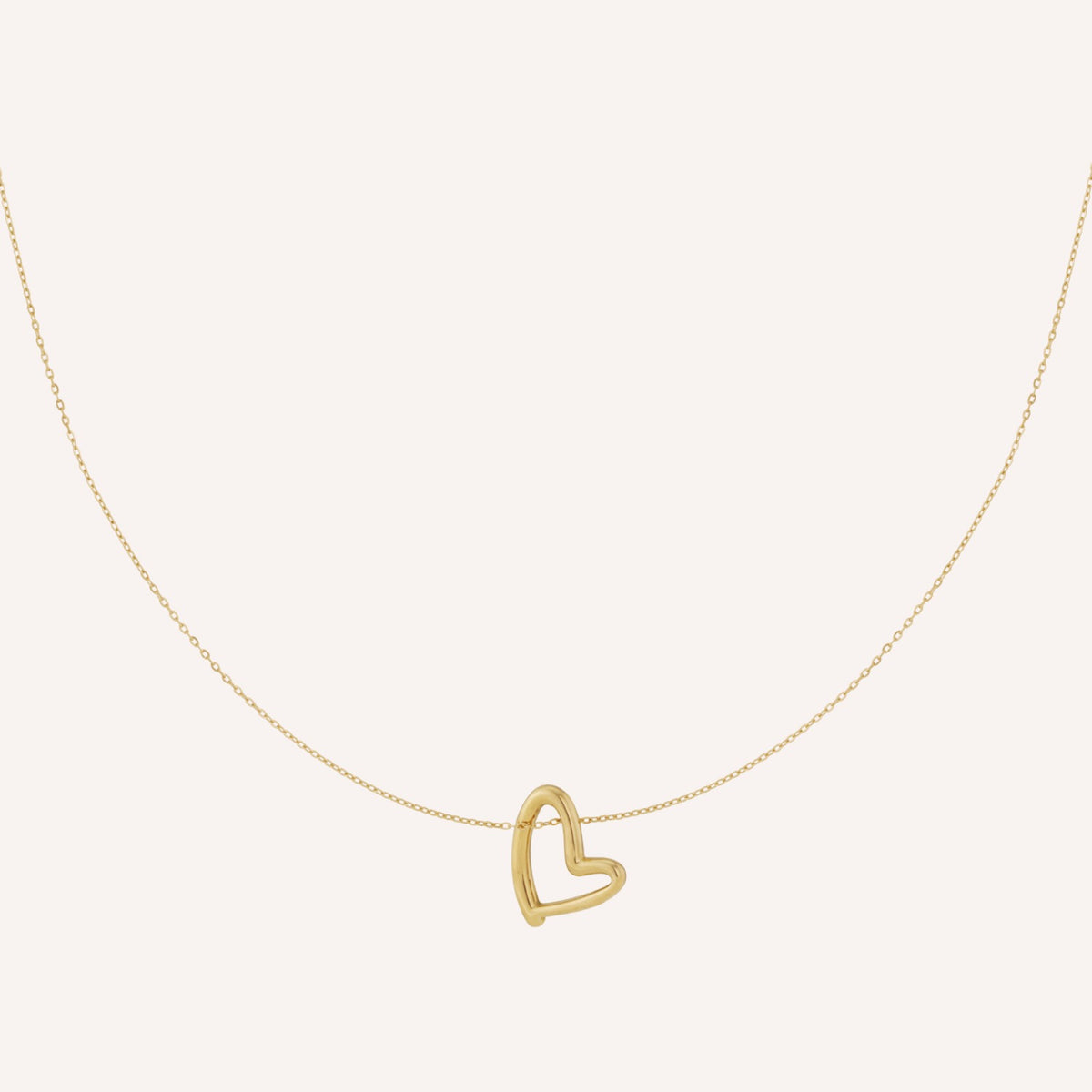 Lucca Ketting, korte goudkleurige ketting met mini hartje