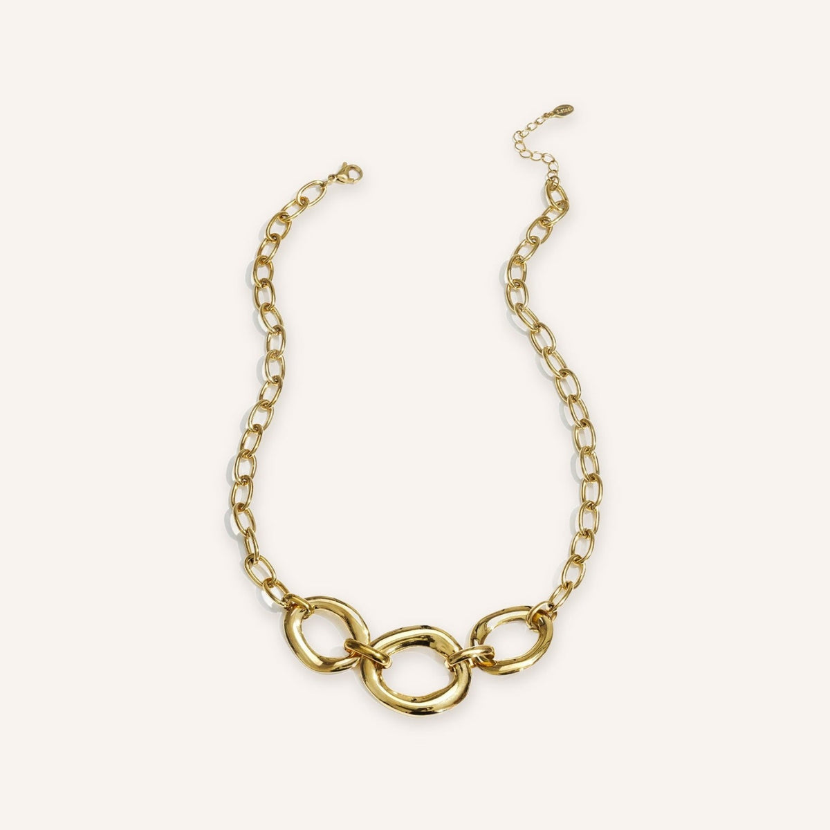 Massiccia Ketting, grove goudkleurige schakelketting met grote schakels vooraan