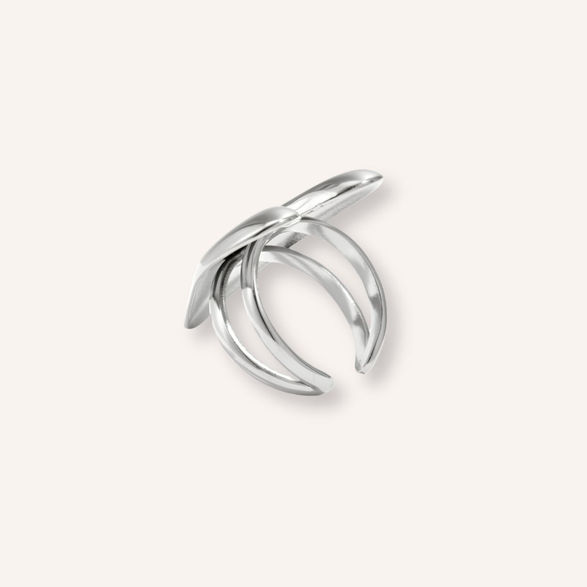 Passione Ring in zilver, zilverkleurige ring met groot hartmotief
