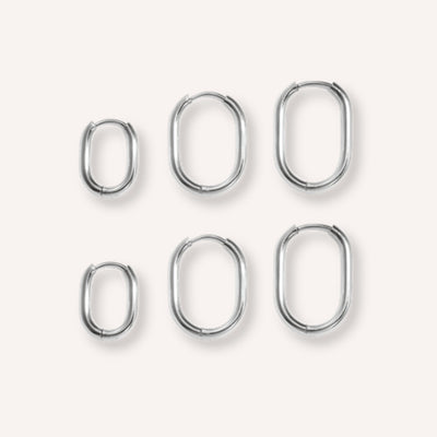 Poligono Oorbellen – Fijn – 3 paar – Zilver