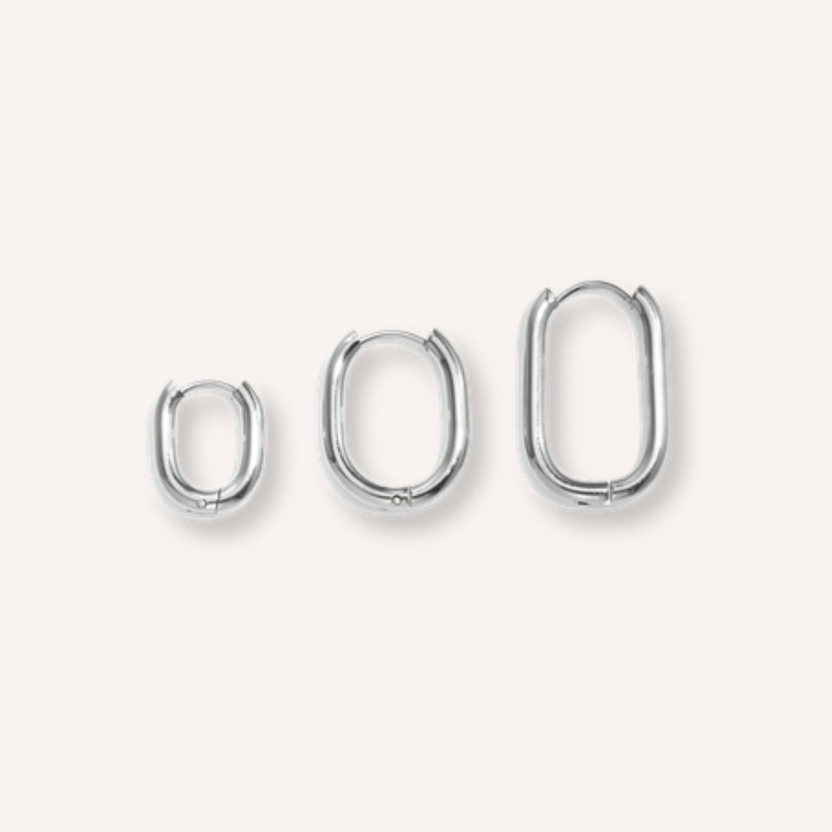 Poligono Oorbellen – Grof – 3 stuks – Zilver