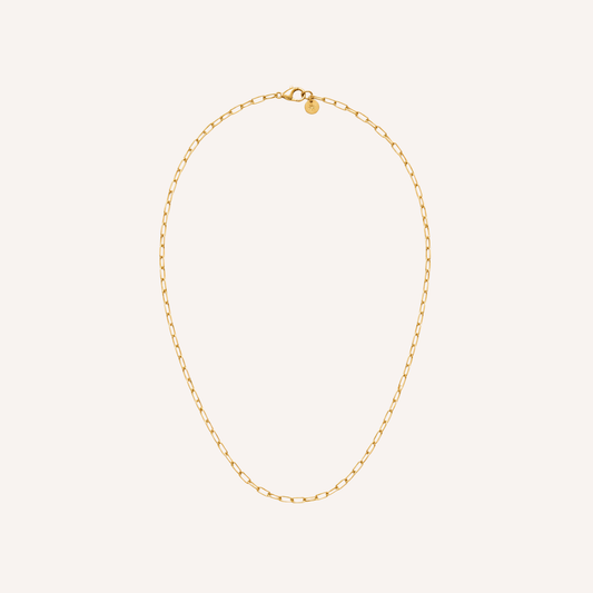 Signature Paperclip Ketting, schakelketting van roestvrij staal met paperclip-schakels