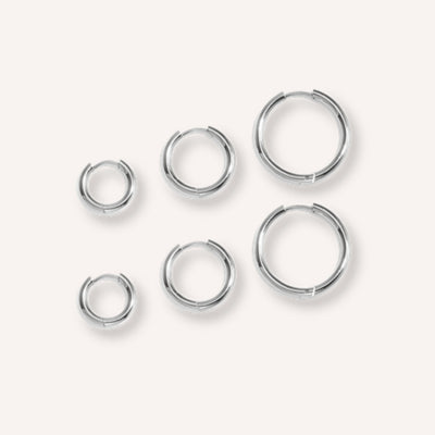 Trittico Oorbellen – Grof – 3 paar – Zilver