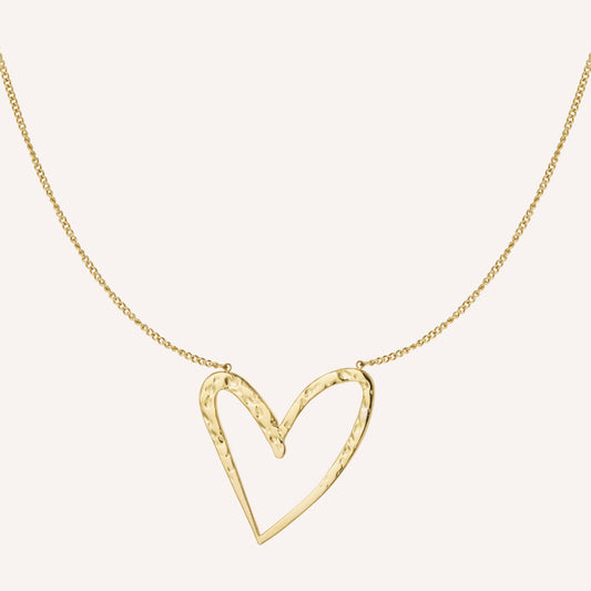 Verona Ketting, goudkleurige ketting met hartvormige hanger