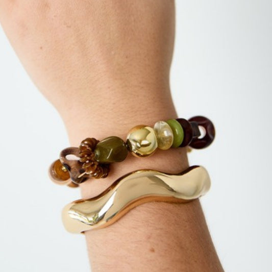 Ciottolo Armband – Bruin gedragen