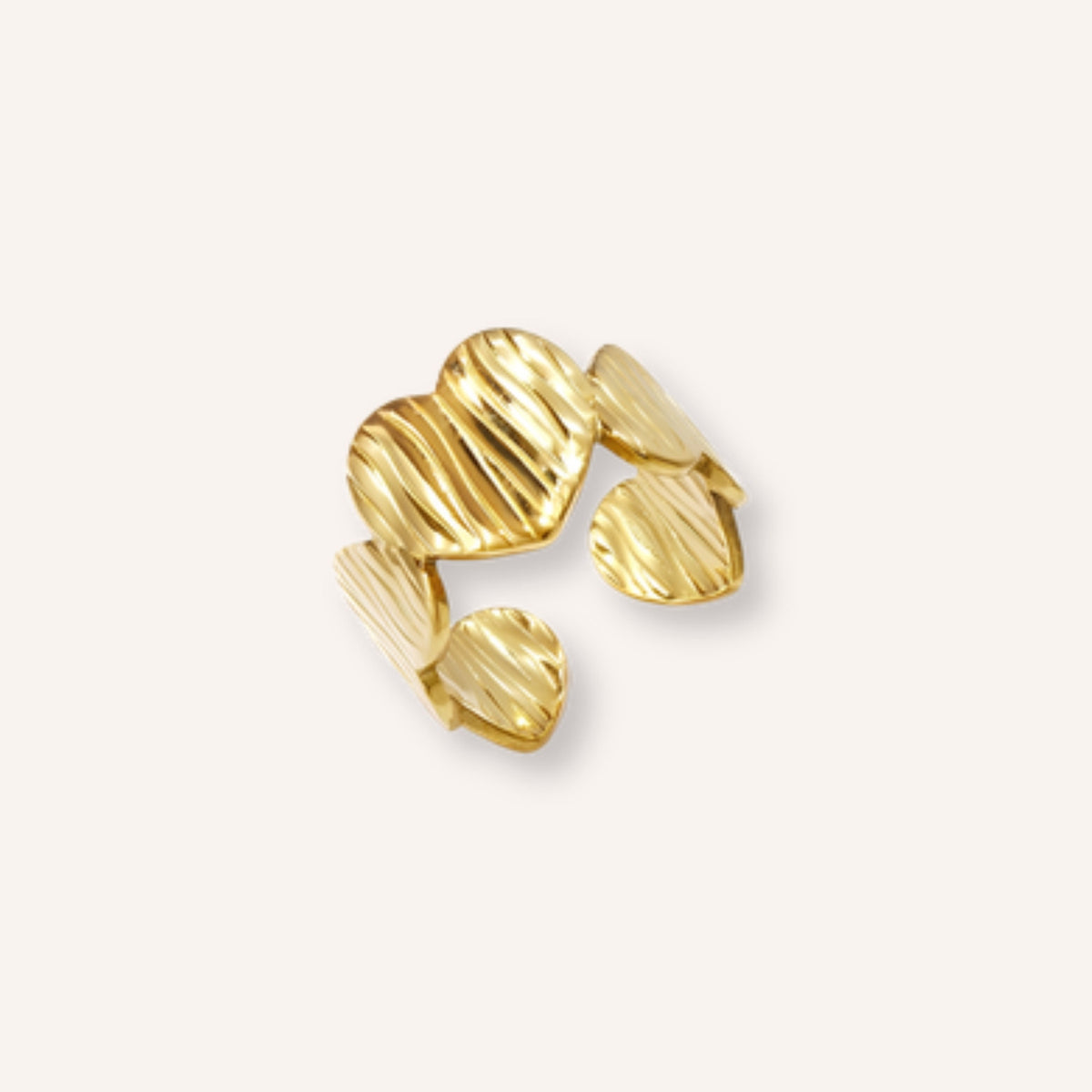 Batticuore Ring – goudkleurige ring met hartjes