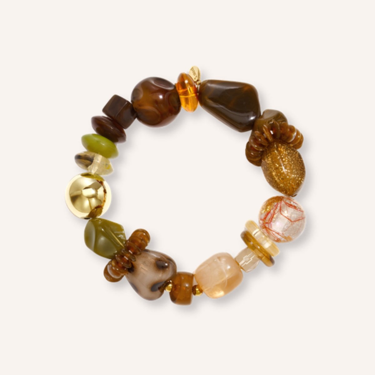 Ciottolo Armband Bruin – armband met grillige acryl kralen