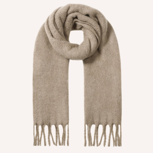 Lana Sjaal – Khaki gedragen