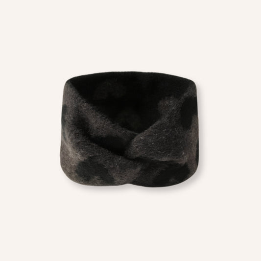 Dolcetto Haarband Donkerbruin – zachte haarband met hartjes