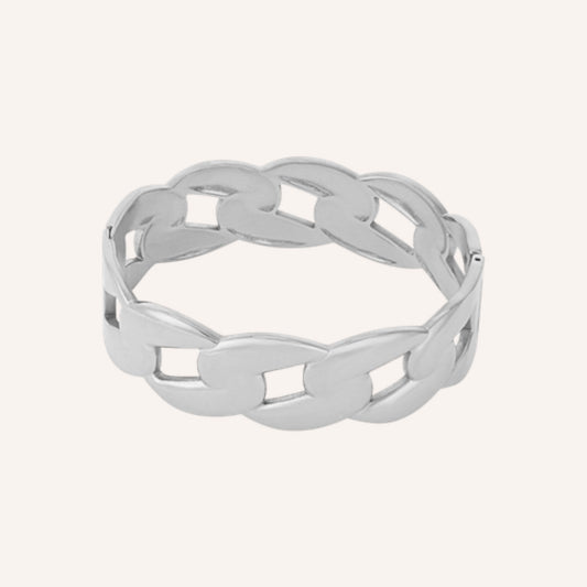 Maglia Armband Zilver – zilverkleurige schakel bangle