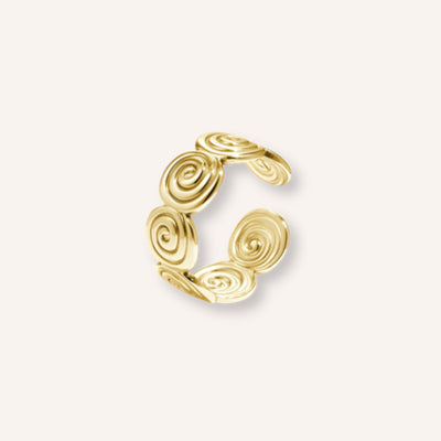 Mulinello Ring – goudkleurige ring met spiralen