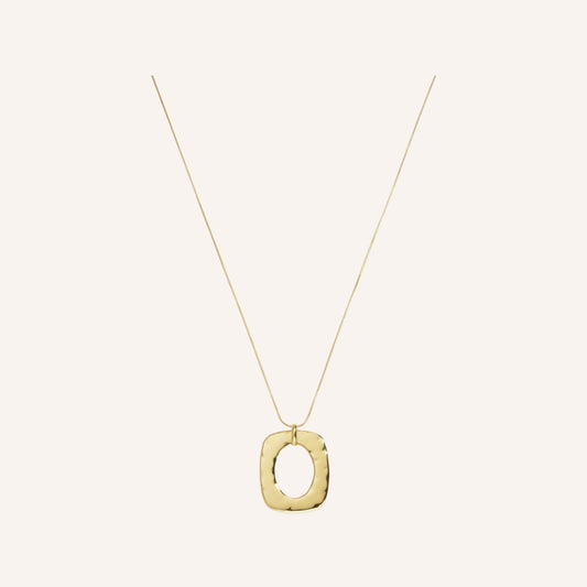 Praiano Ketting – lange goudkleurige ketting met ovale hanger