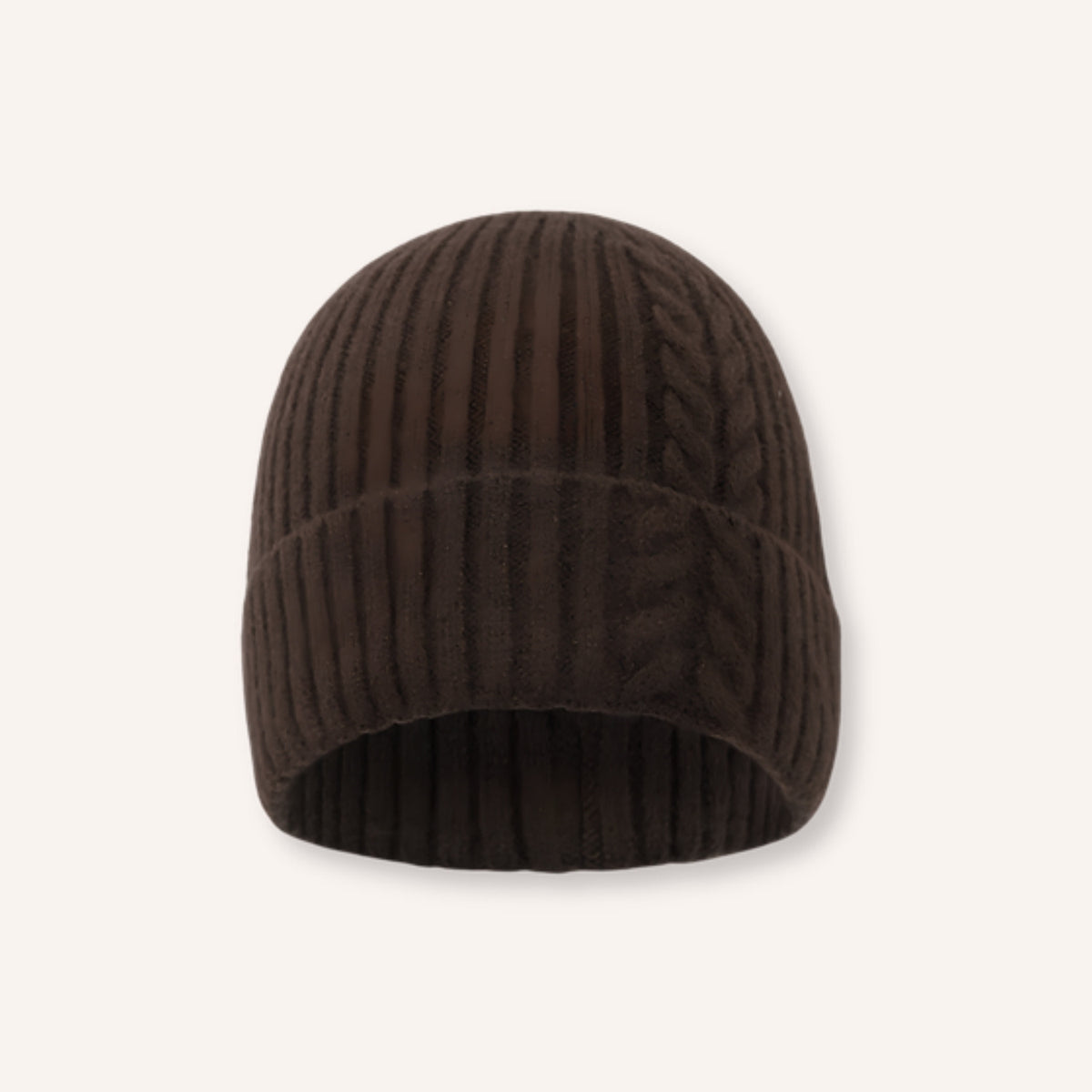 Sappada Muts Donkerbruin – effen gebreide wintermuts
