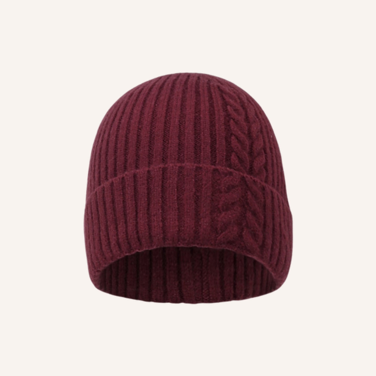 Sappada Muts Karmozijnrood – effen gebreide wintermuts