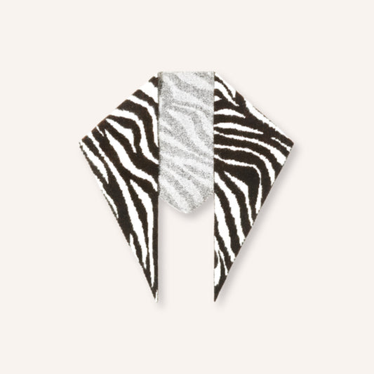Sestriere Sjaal – gebreide sjaal met zebraprint in zwart en wit