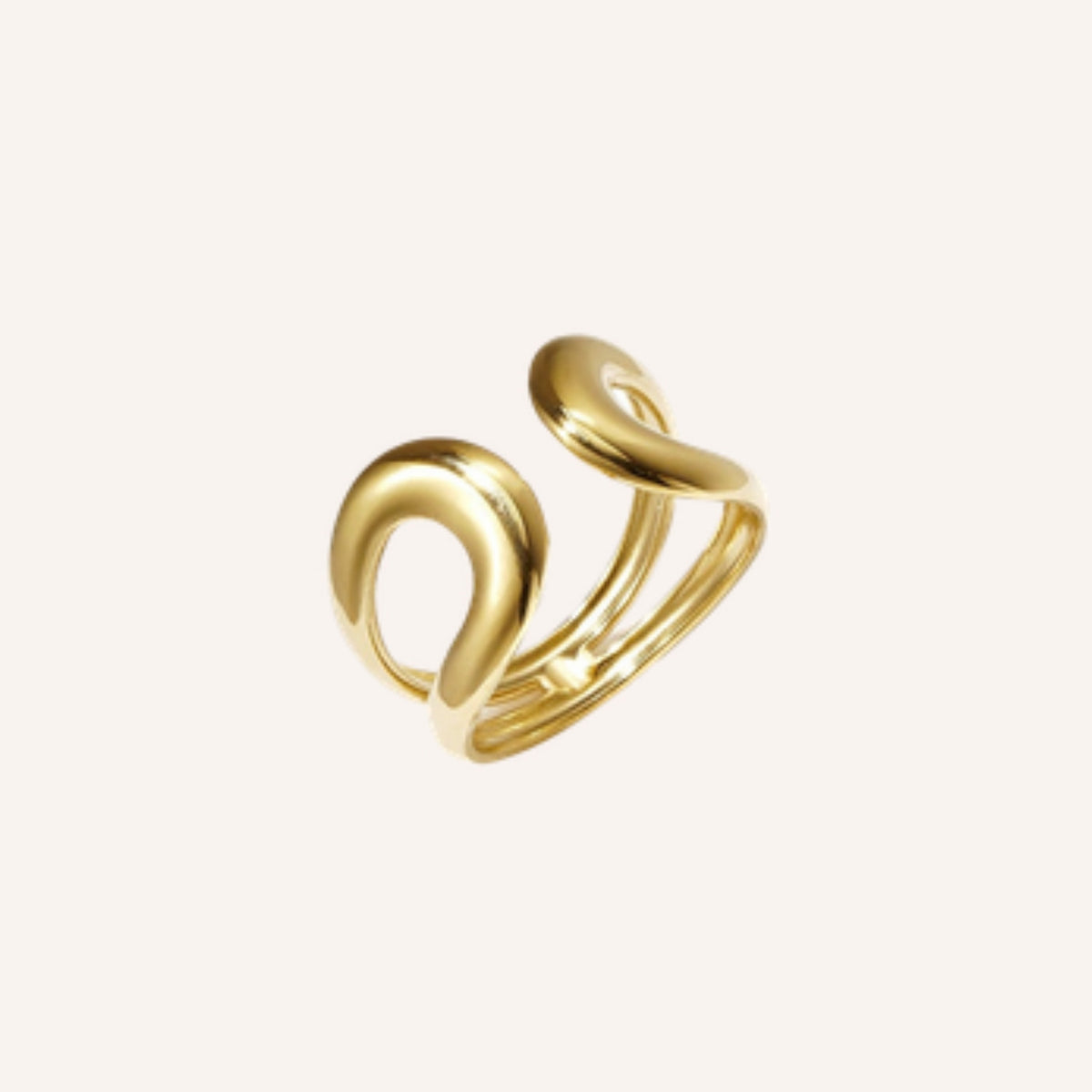 Spirale Ring – goudkleurige verstelbare swirl ring