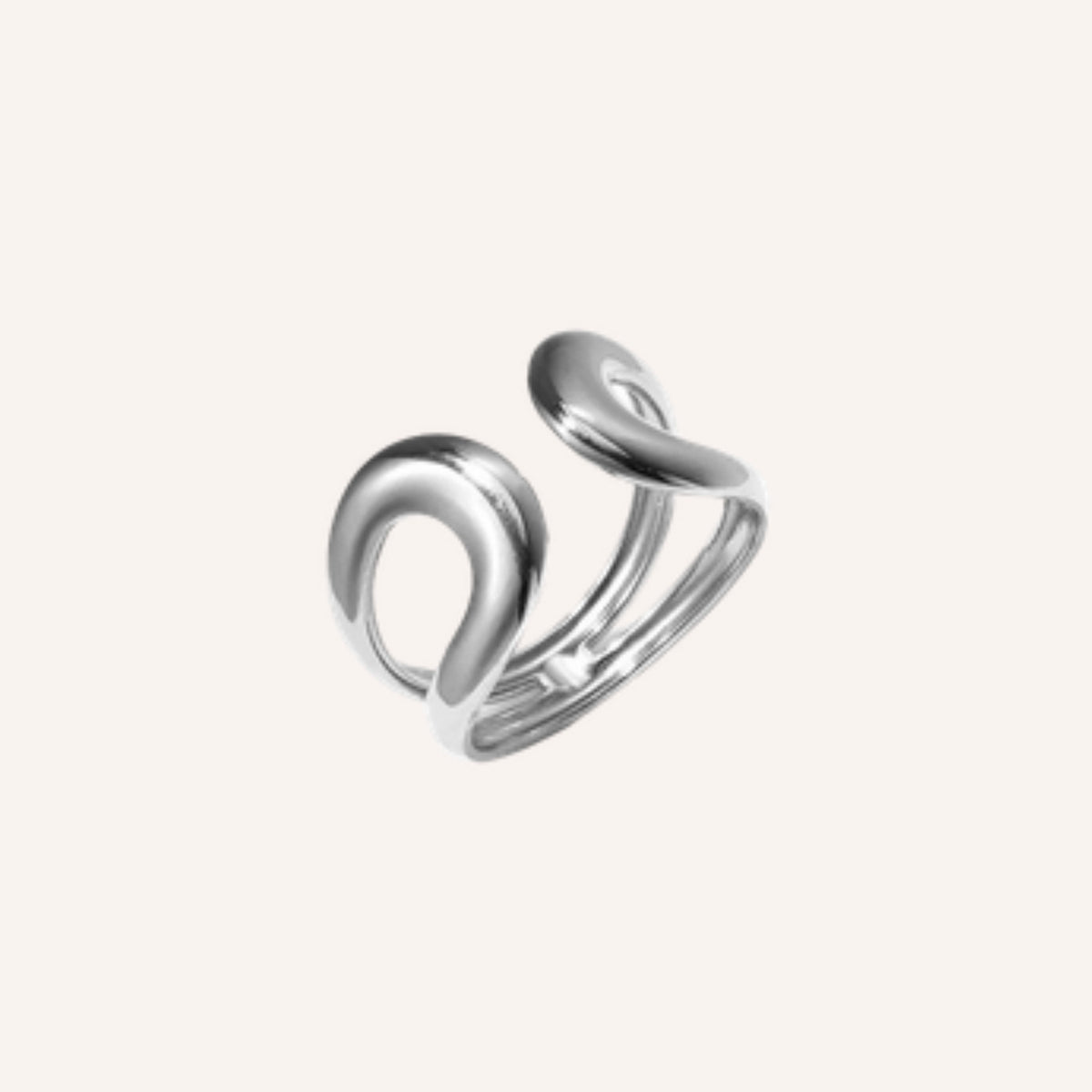 Spirale Ring Zilver – zilverkleurige verstelbare swirl ring