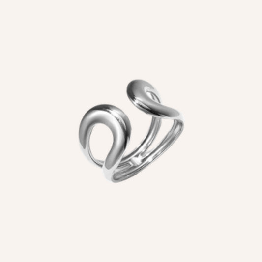 Spirale Ring Zilver – zilverkleurige verstelbare swirl ring