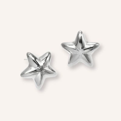 Stellato Oorbellen Zilver – zilverkleurige ster-oorknopjes