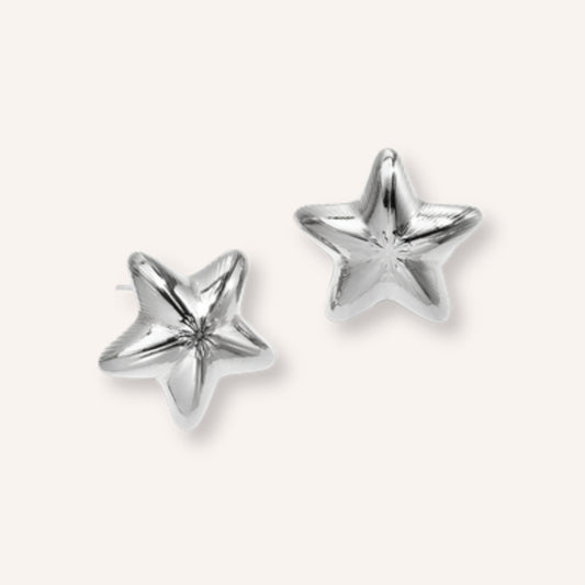 Stellato Oorbellen Zilver – zilverkleurige ster-oorknopjes
