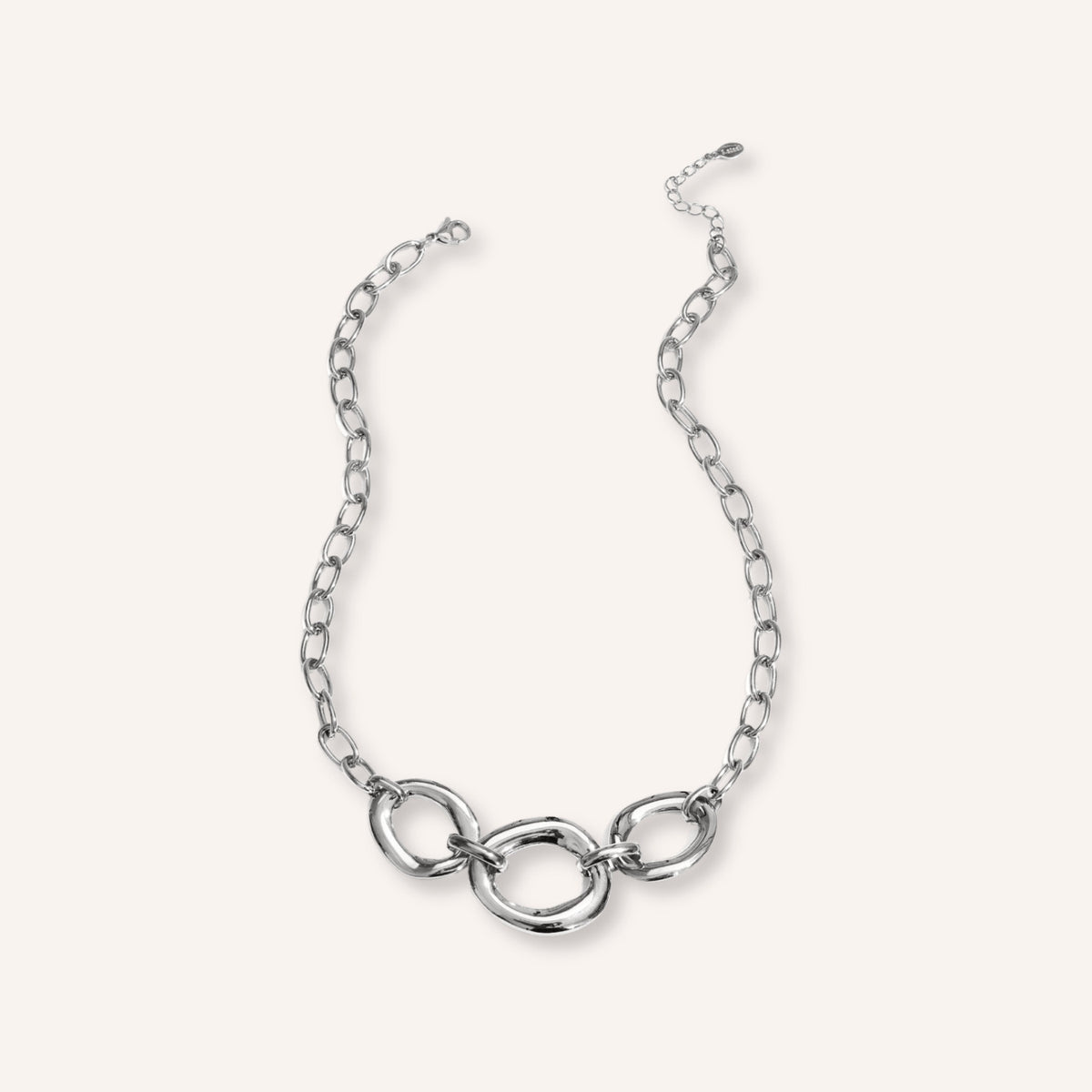 Massiccia Ketting in zilver, zilverkleurige schakelketting met grote schakels