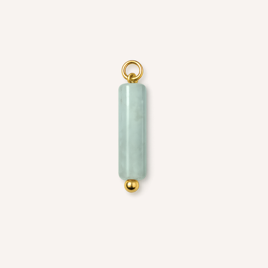 Acqua Charm, bedel met langwerpige lichtblauw-mint kraal