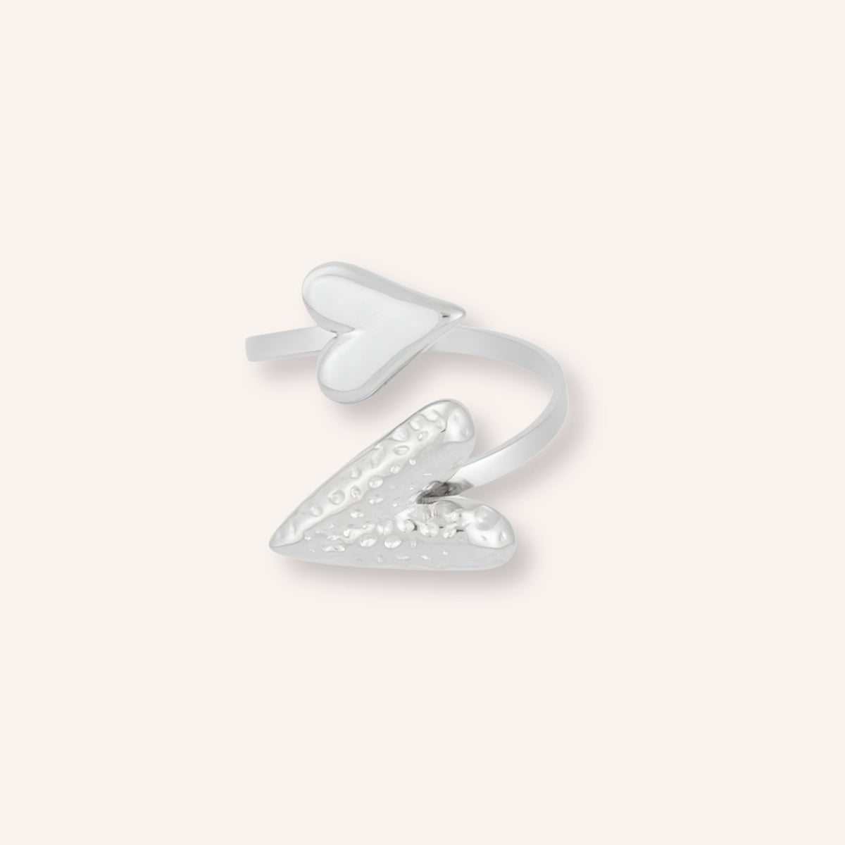 Affetto Ring in zilver, zilverkleurige statement ring met dubbel ontwerp