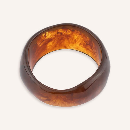 Ambrato Armband – Amber, brede acryl bangle in amber