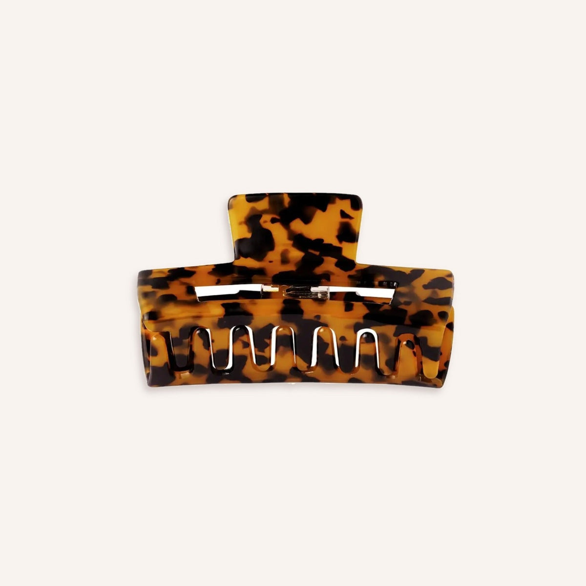 Bergamo Haarklem – Bruin, klauwclip in bruine schildpadprint