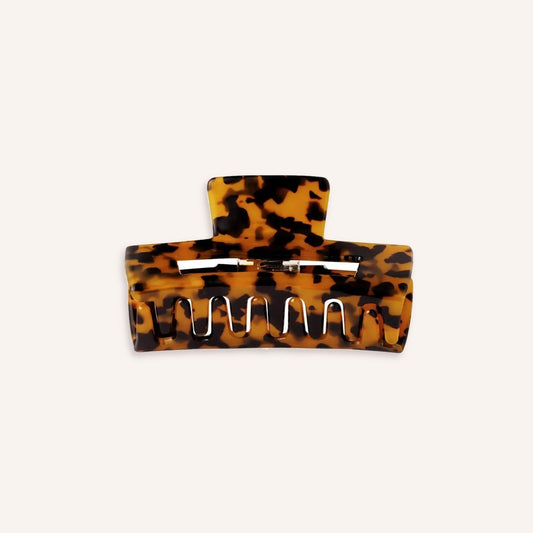 Bergamo Haarklem – Bruin, klauwclip in bruine schildpadprint