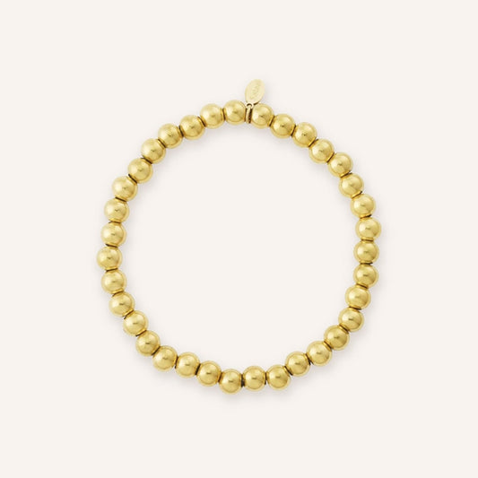 Biglia Armband, goudkleurige armband met massieve bolletjes van 6 mm