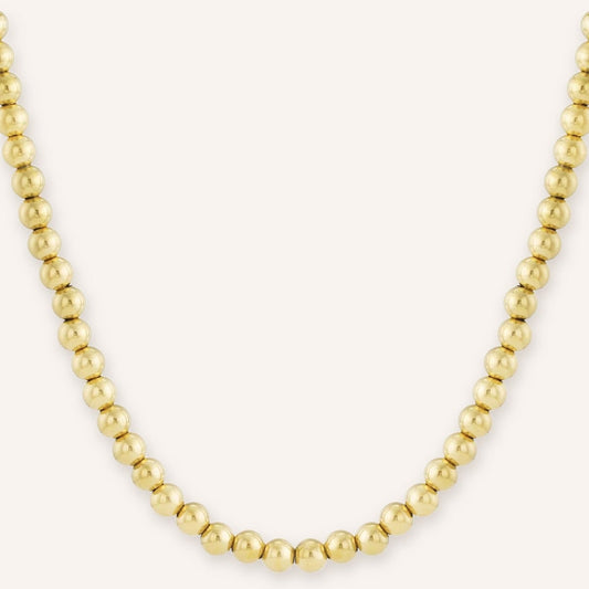 Biglia Ketting, goudkleurige ketting met glanzende bolletjes van 10 mm