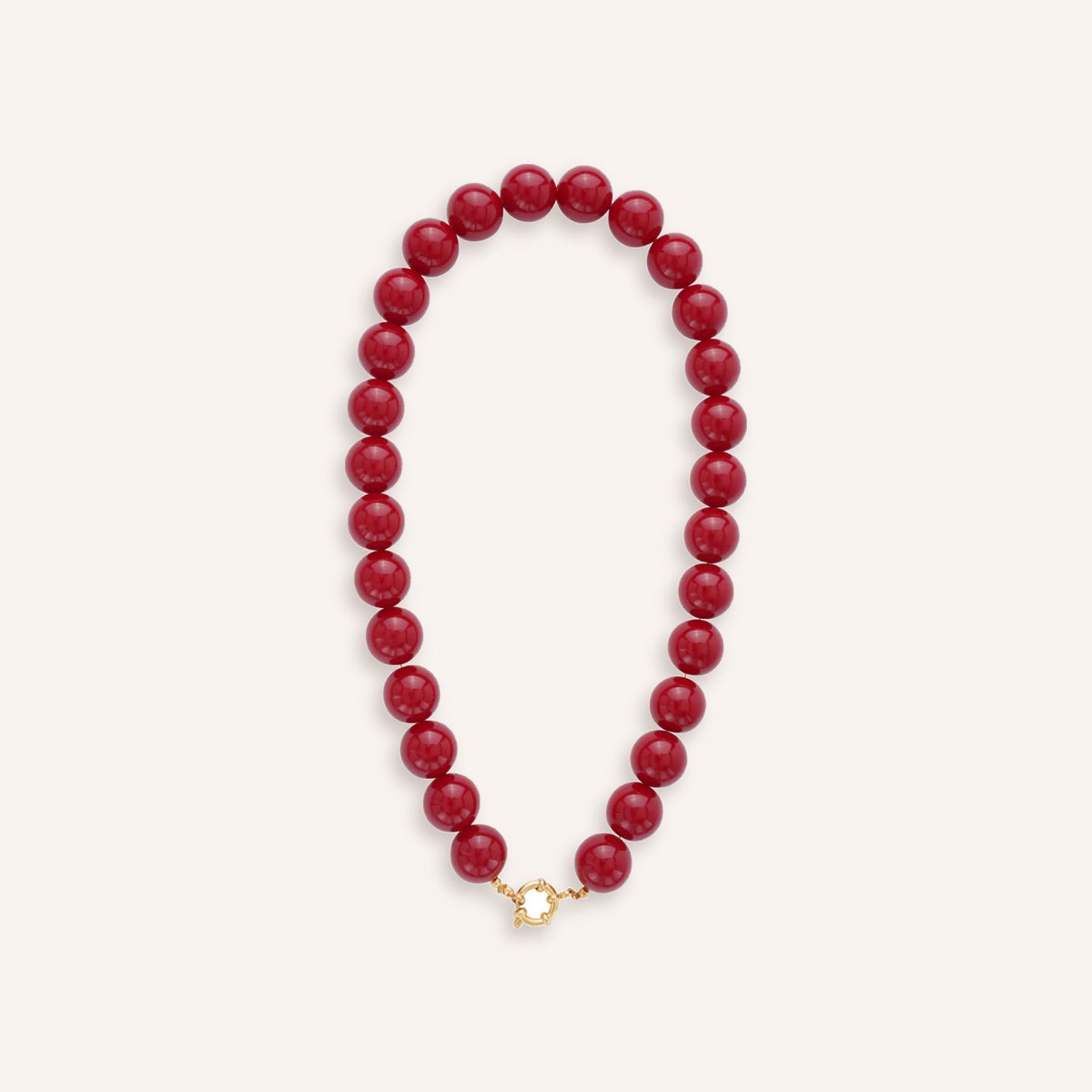 Bolla Ketting – Wijnrood, kralenketting met grote wijnrode kralen