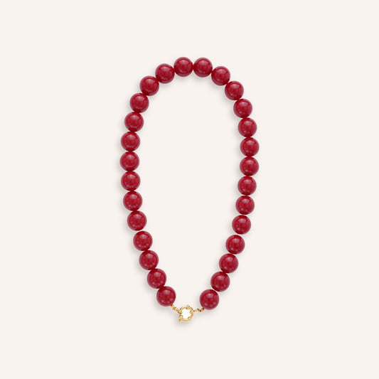 Bolla Ketting – Wijnrood, kralenketting met grote wijnrode kralen