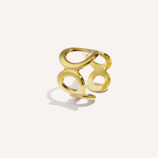 Cerchio Ring, goudkleurige ring met open cirkel