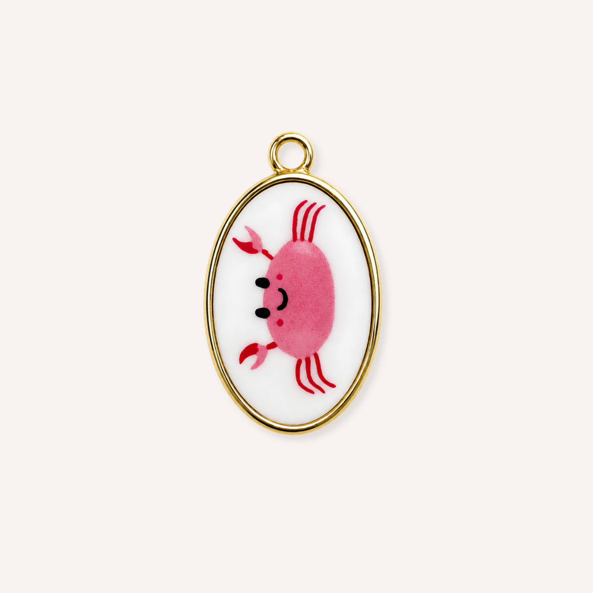 Coccolina Charm, roze krabbetje met lachend gezichtje