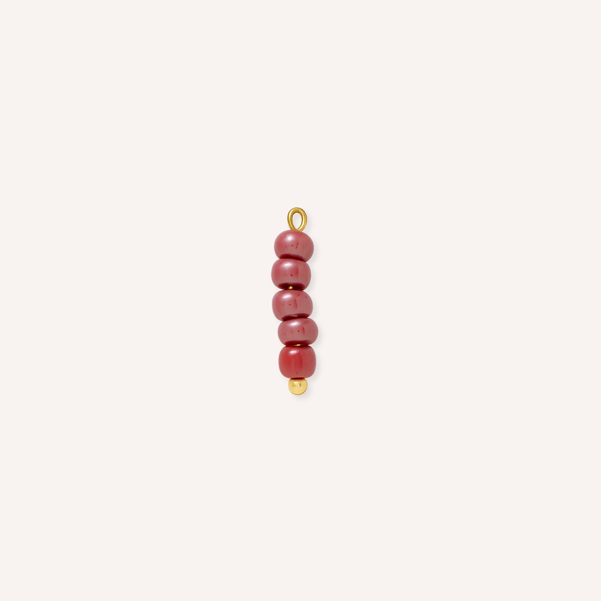 Corallo Charm, bedel met dieproze kralen