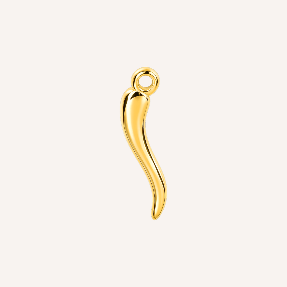 Corno Charm, goudkleurige bedel in de vorm van een hoorn