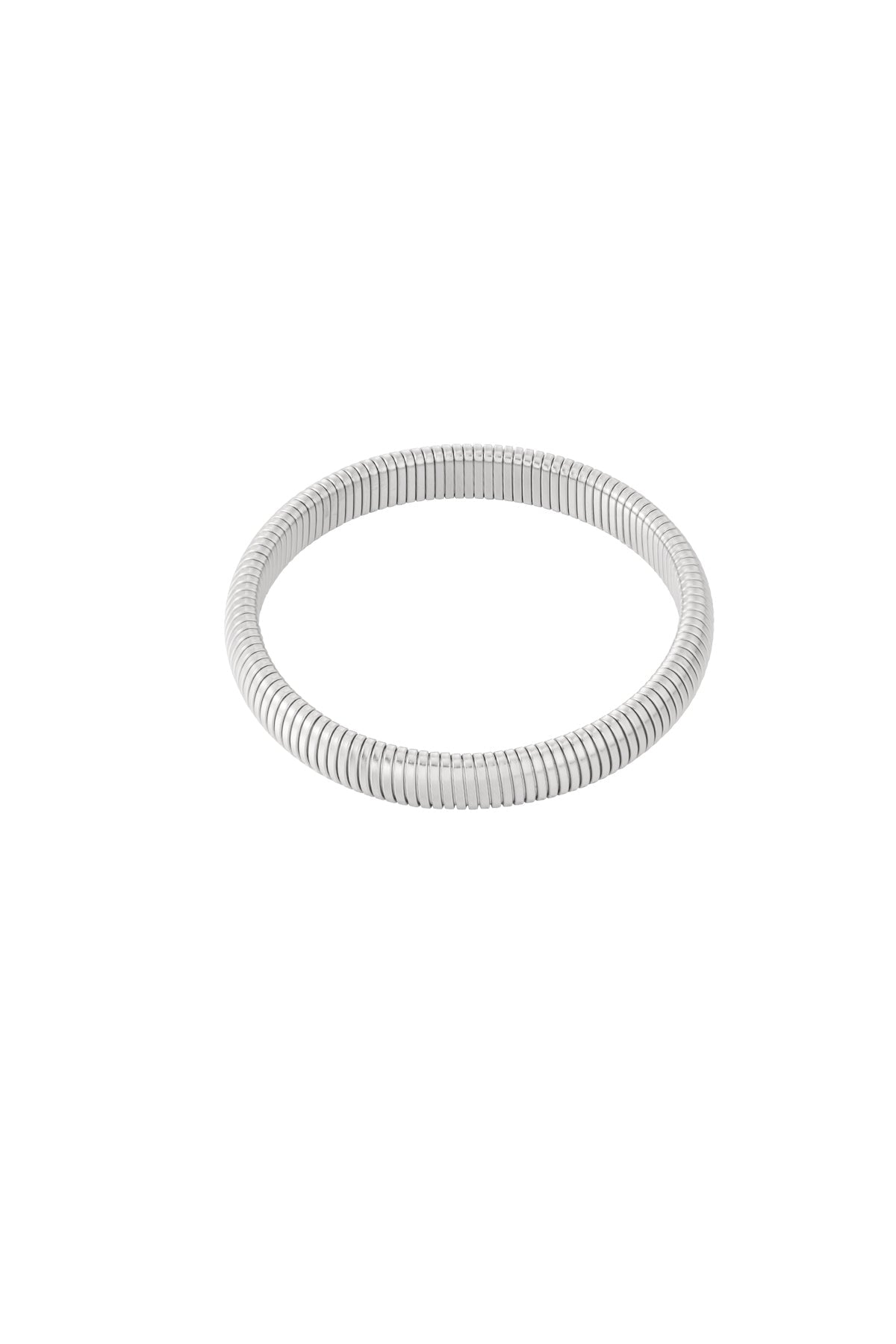 Fascia Armband 1,5 cm – zilverkleurige flexibele bangle van roestvrij staal