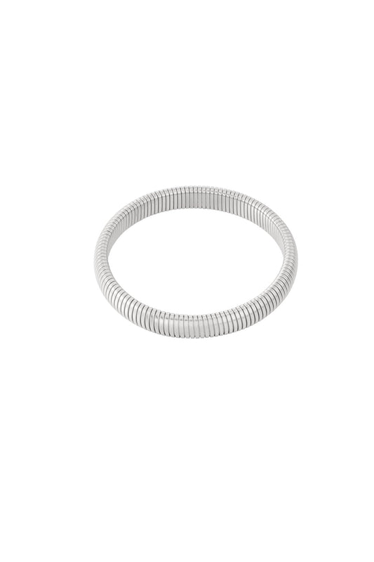 Fascia Armband 2 cm – zilverkleurige flexibele bangle van roestvrij staal