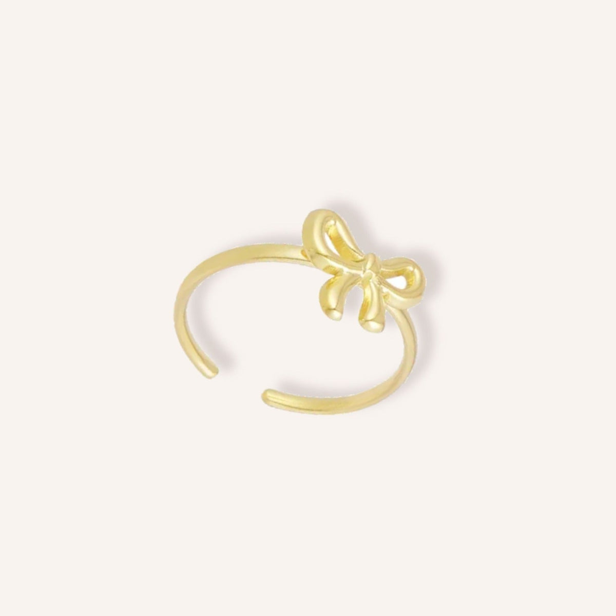 Fiocchetto Ring, goudkleurige verstelbare ring met strikje