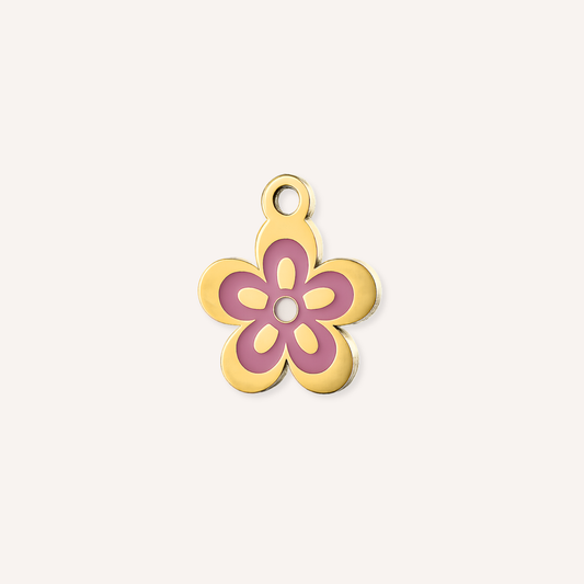 Fiore Charm, goudkleurige bloem met zachtroze details